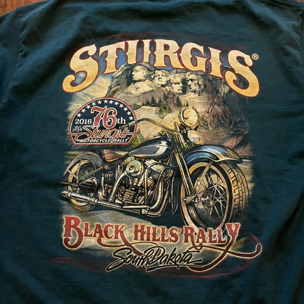 Harley-davidson Men's Black and Green T-shirt